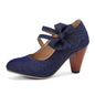 Round Toe High Heels Denim Bow See size chart under “more details” The Fashion Celestial