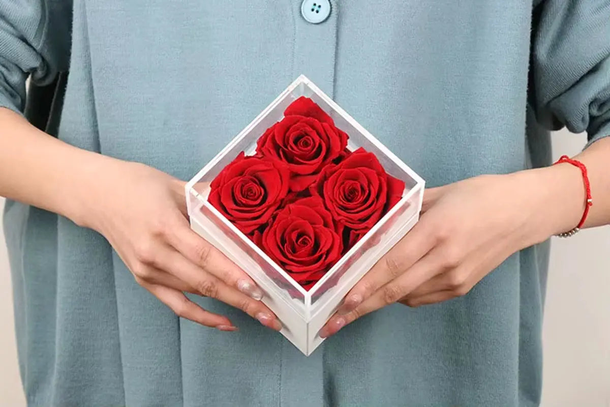 Elegant Custom Logo Preserved Roses Gift Box - Perfect for Mother's Day and Special Occasions