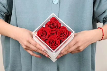Elegant Custom Logo Preserved Roses Gift Box - Perfect for Mother's Day and Special Occasions