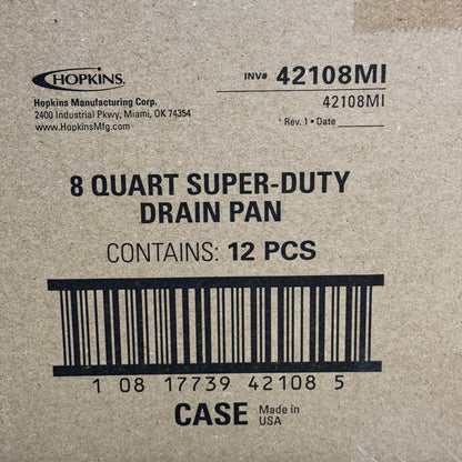 FLOTOOL (12 PACK) 8 Quart Drain Pan Sz 16.5” L x 15” W x 4” H, Black 42108MI PayWut
