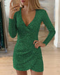"Elegant V-Neck Sequin Mini Dress – Sexy Tight Fit Party Dress, Glamour for Women" Country in My Heart