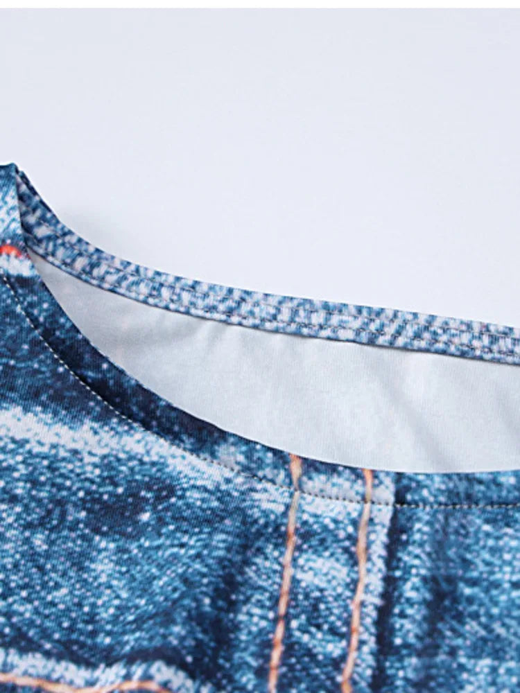 Denim Illusion Long Sleeve Top – Comfortable & Stylish Cowgirl Wear Country in My Heart