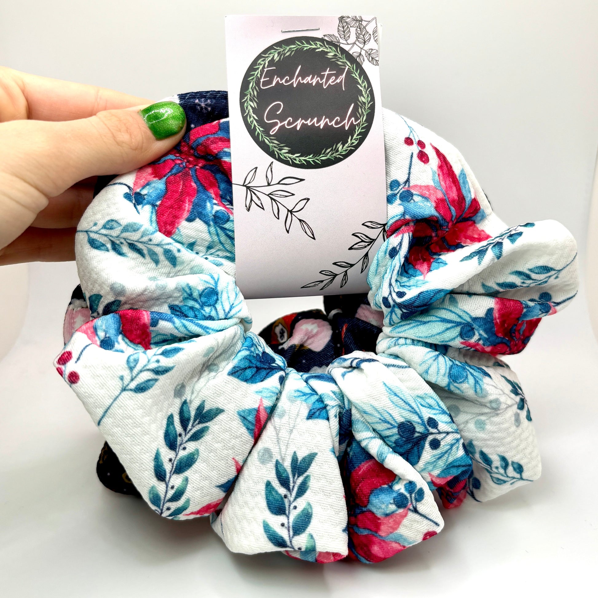 Poinsettia and Hot Cocoa Christmas Set Scrunchie Enchanted Scrunch