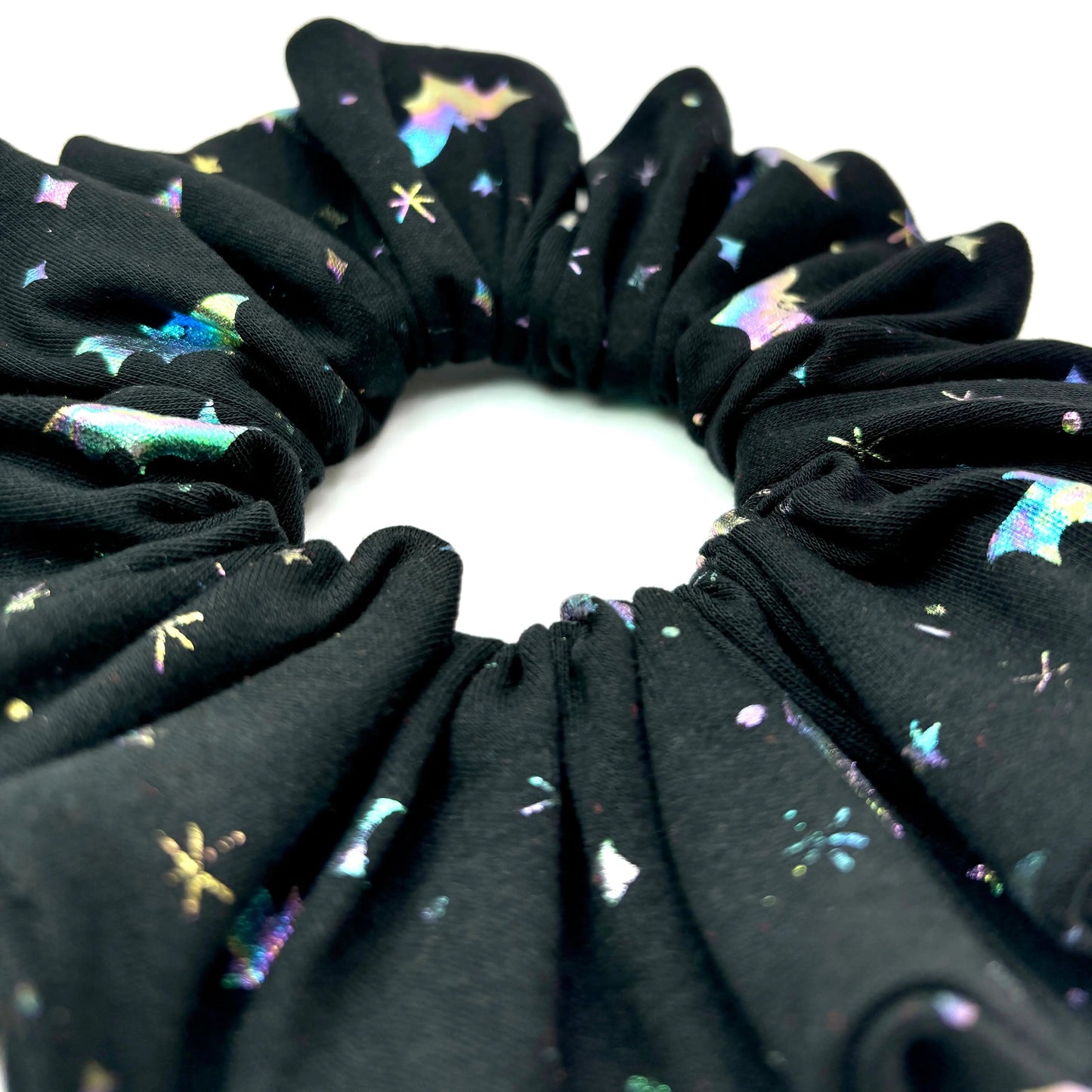Holographic Bats Halloween Scrunchie Enchanted Scrunch