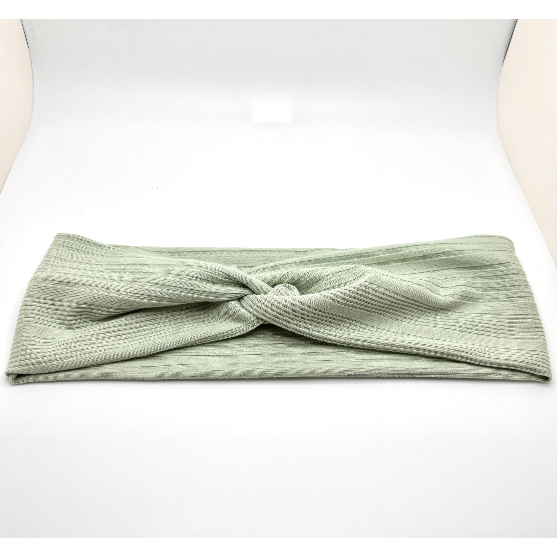 Sage Green Ribbed Twist Knot Headband Enchanted Scrunch