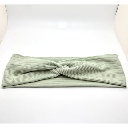 Sage Green Ribbed Twist Knot Headband Enchanted Scrunch