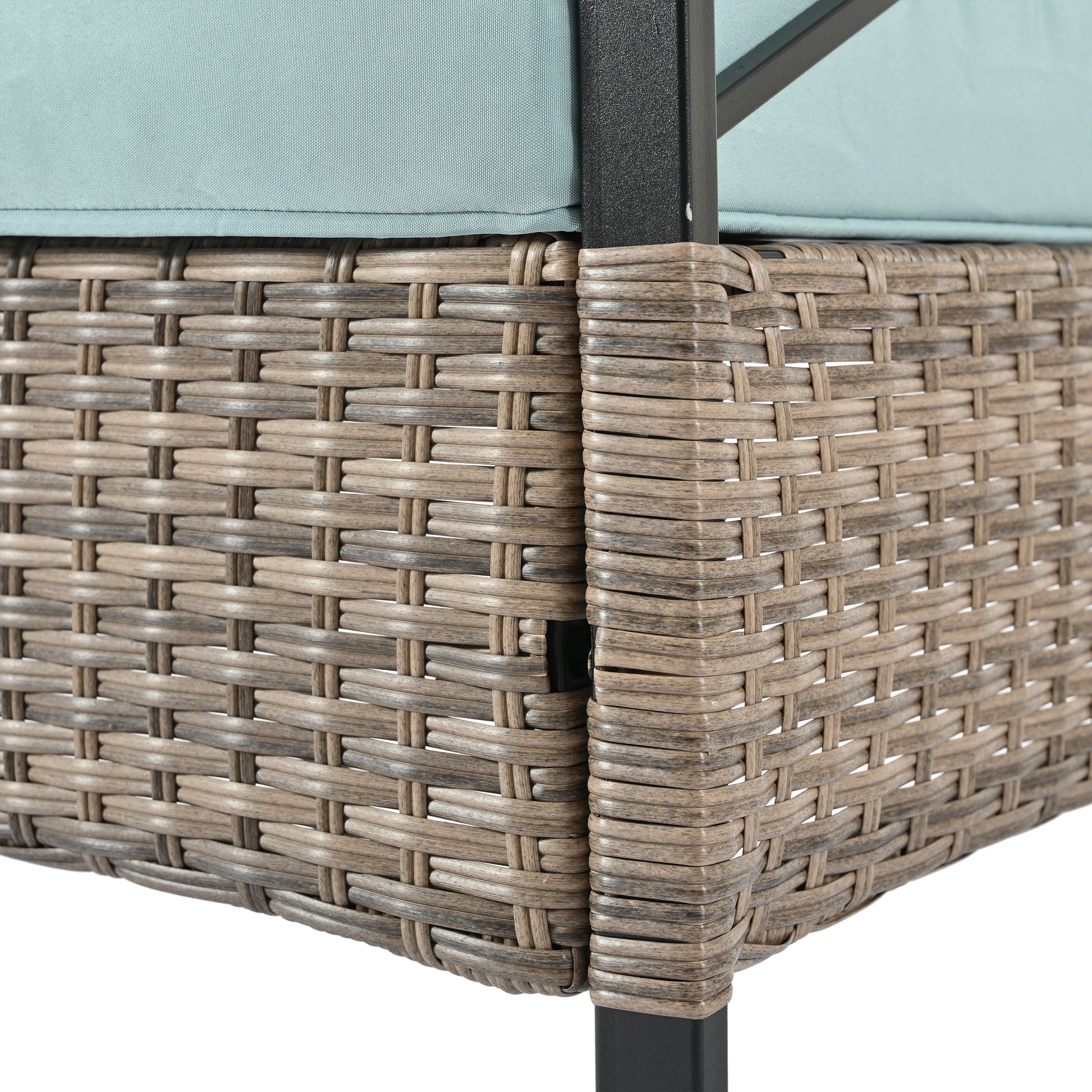 Patio Furniture, Outdoor Furniture, Seasonal PE Wicker Furniture, Four Set Wicker Furniture With Black Metal Table V.I.P Digital Presence