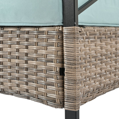 Patio Furniture, Outdoor Furniture, Seasonal PE Wicker Furniture, Four Set Wicker Furniture With Black Metal Table V.I.P Digital Presence