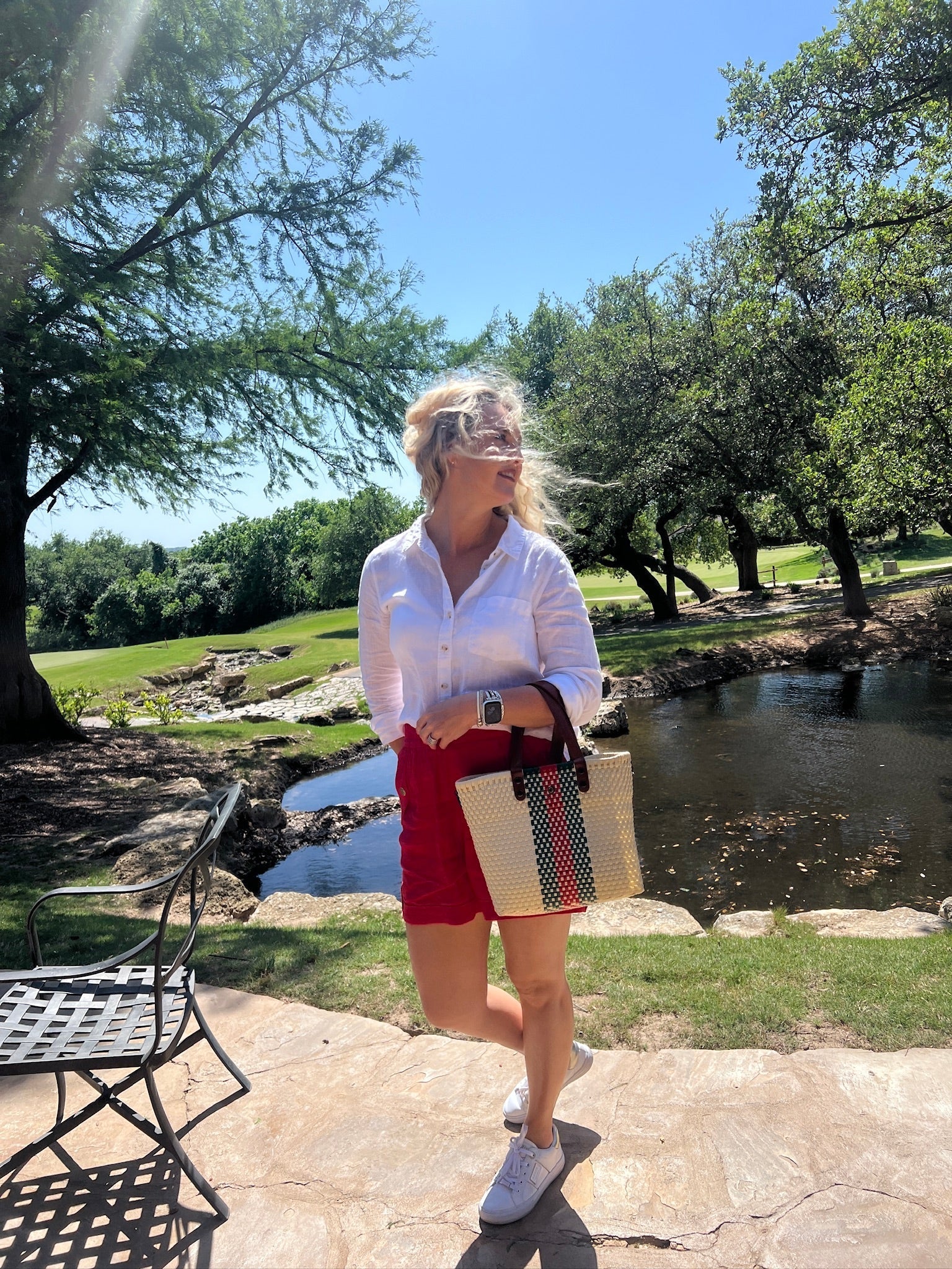 White & Gold Vida Purse with Leather MexiMexi