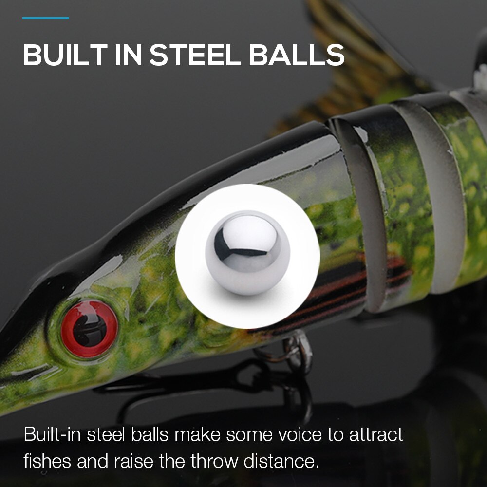 TREHOOK 10cm/12.5cm Pike Wobblers for Fishing Artificial Bait Hard Multi Jointed Swimbait Crankbait Lifelike Fishing Lure Tackle