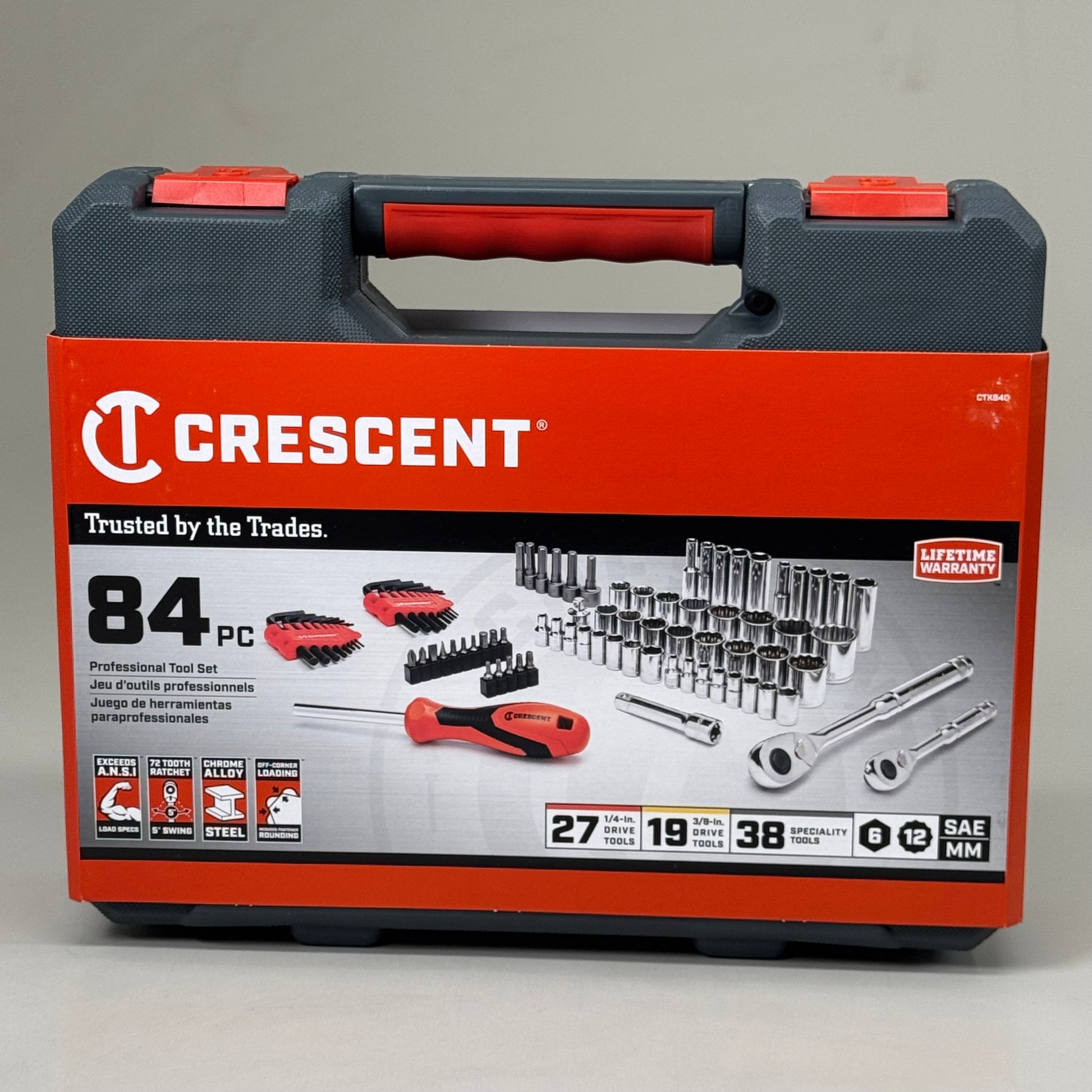 CRESCENT 1/4-Inch & 3/8-Inch Drive 6 & 12 Point SAE/Metric Mechanics Tool Set PayWut