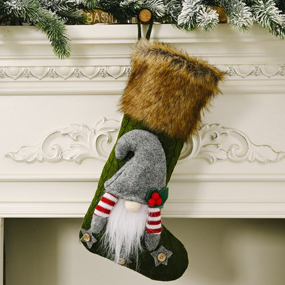 Christmas decoration products, faceless doll plush Christmas socks, creative faceless doll gift socks, elderly socks