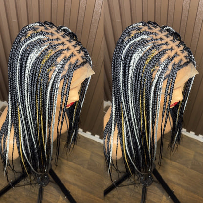 22 inches highlights knotless braided wig HOL stores
