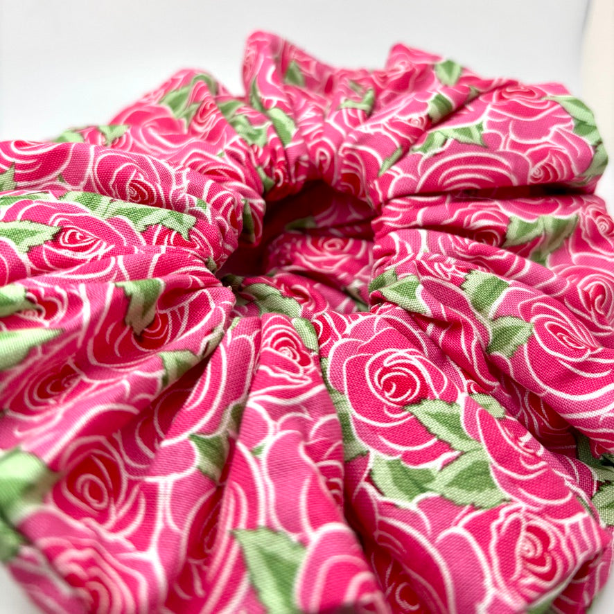 Pink Roses Valentine's Day Scrunchie Enchanted Scrunch