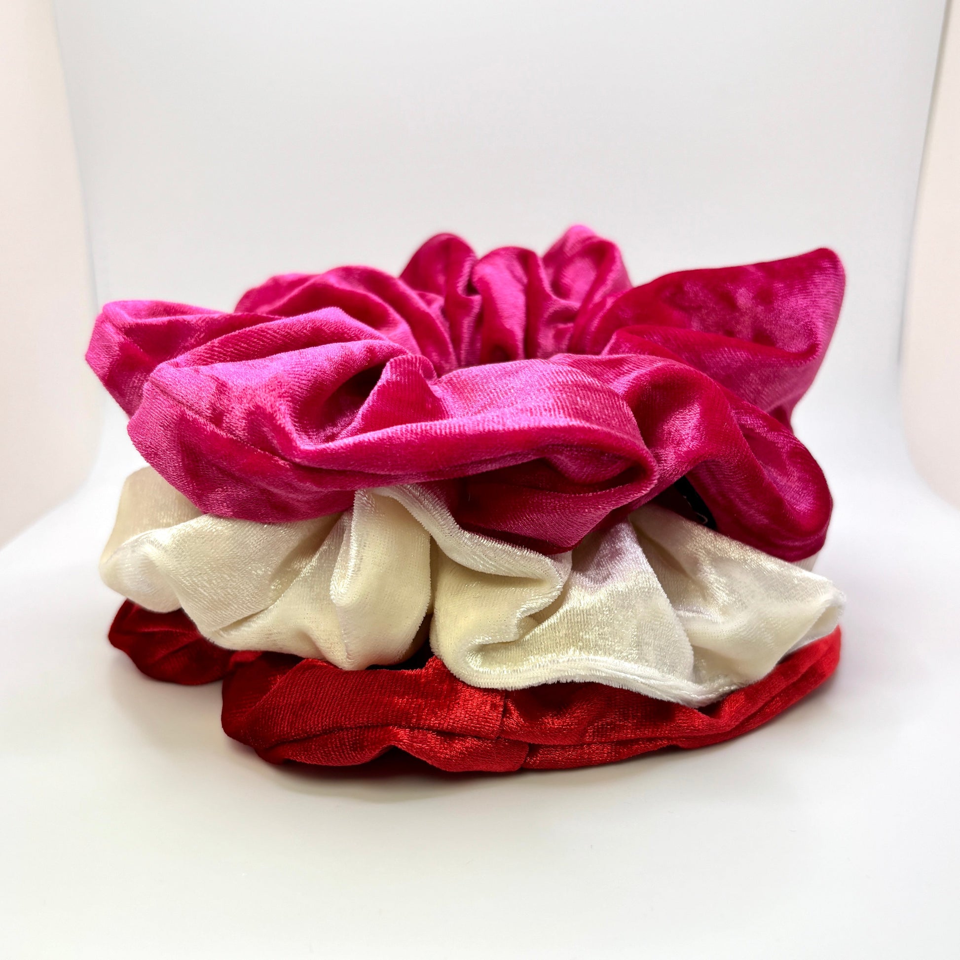 Sweetheart Crushed Velvet Scrunchie Trio Enchanted Scrunch
