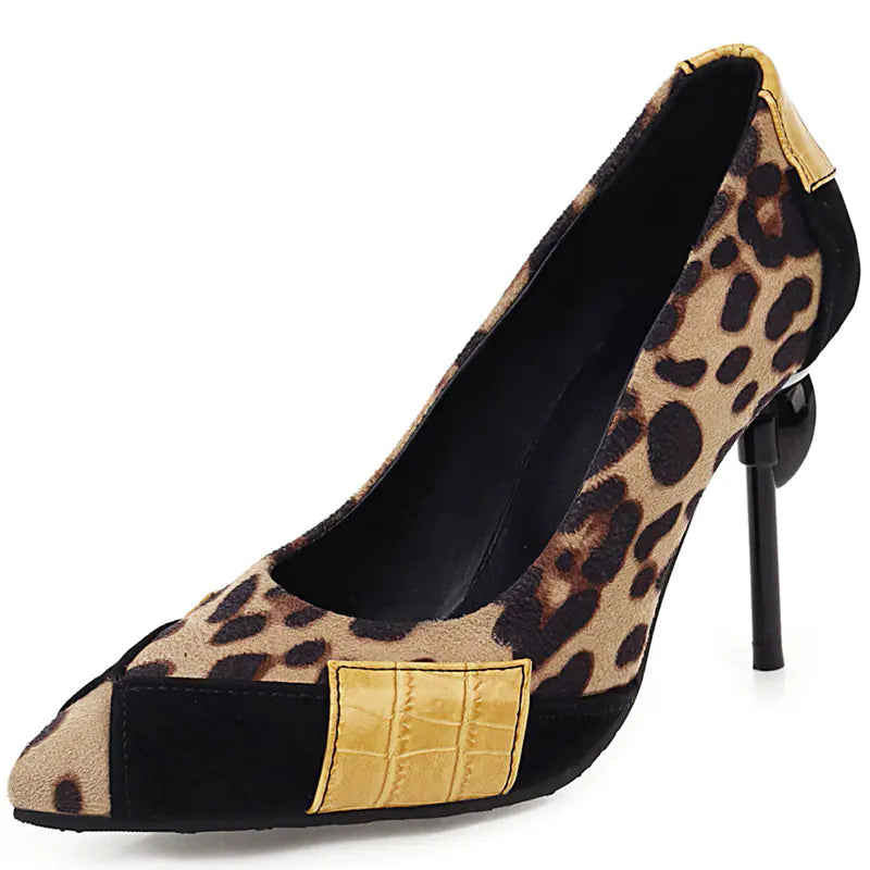 Pointed Toe High Heels for Women - Sexy Color Block Design