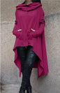 Solid Color Long Hooded Sweatshirt