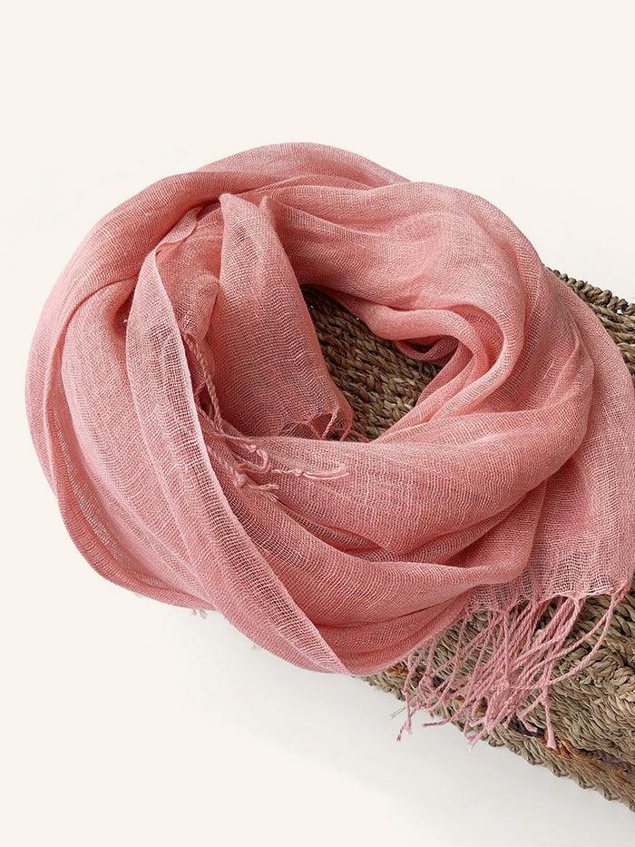 100% Linen Lightweight Solid Color Scarf BIANCA LINTICO