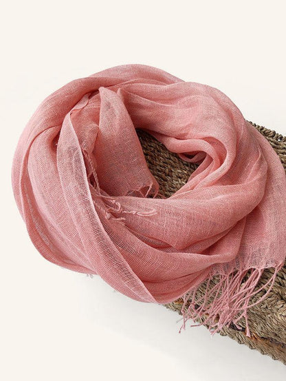 100% Linen Lightweight Solid Color Scarf BIANCA LINTICO