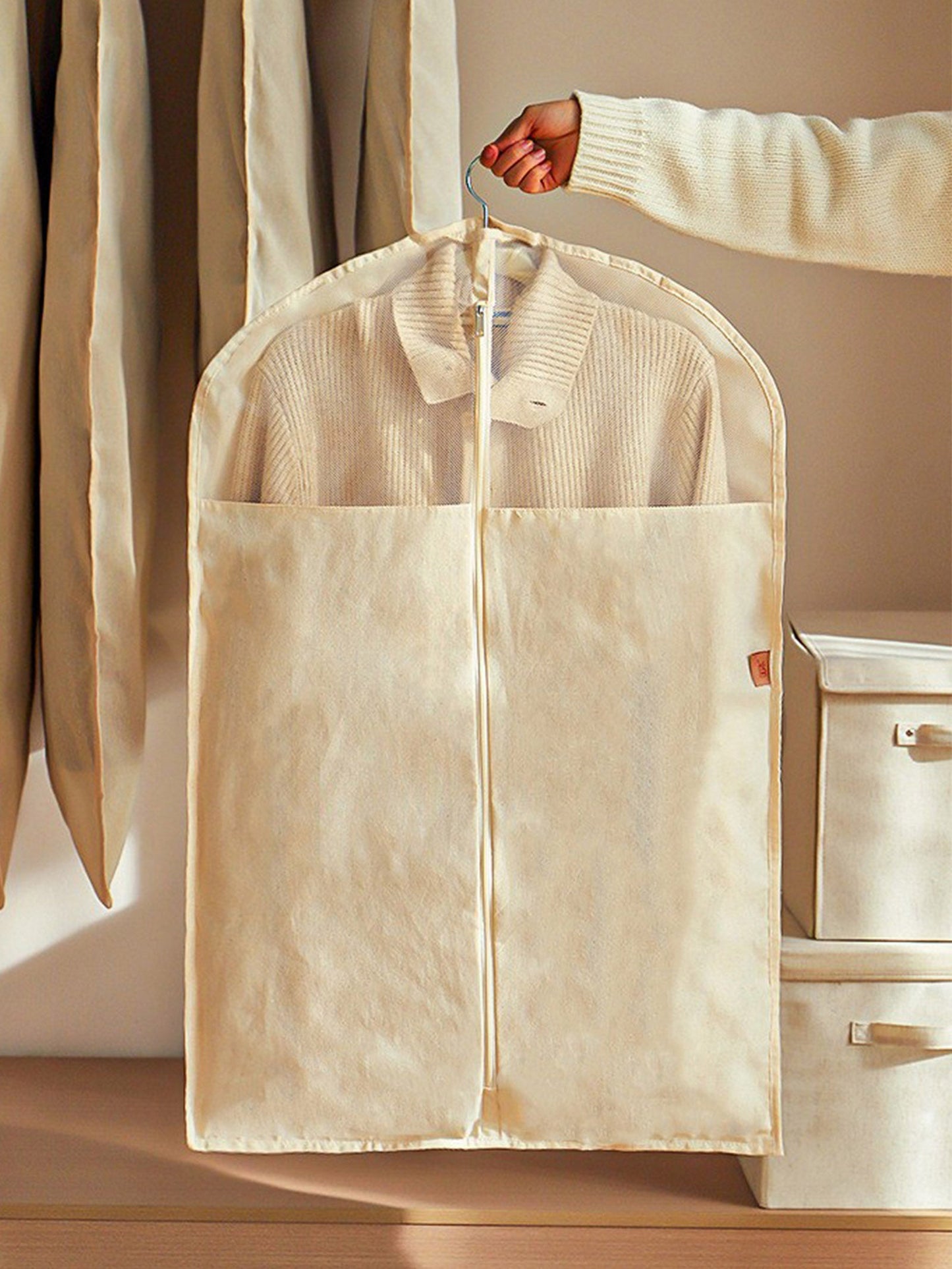 Linen Cotton Clear Window Dust-Proof Storage Bags LINTICO
