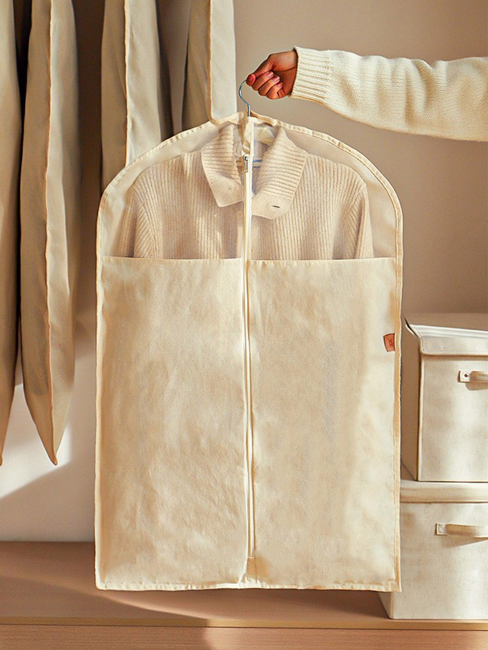 Linen Cotton Clear Window Dust-Proof Storage Bags LINTICO
