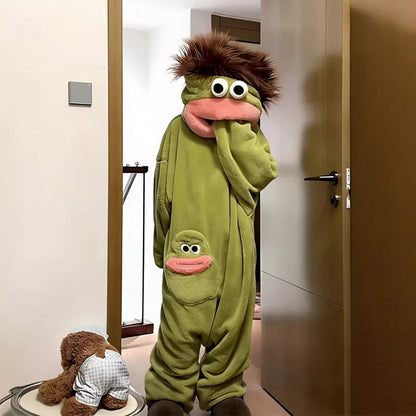 Long-Haired Green Monster Pajamas ViralGalleria.com