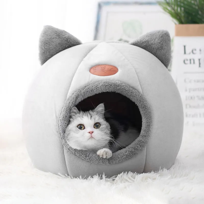 Little Winter Cat Bed Basket Cave ViralGalleria.com