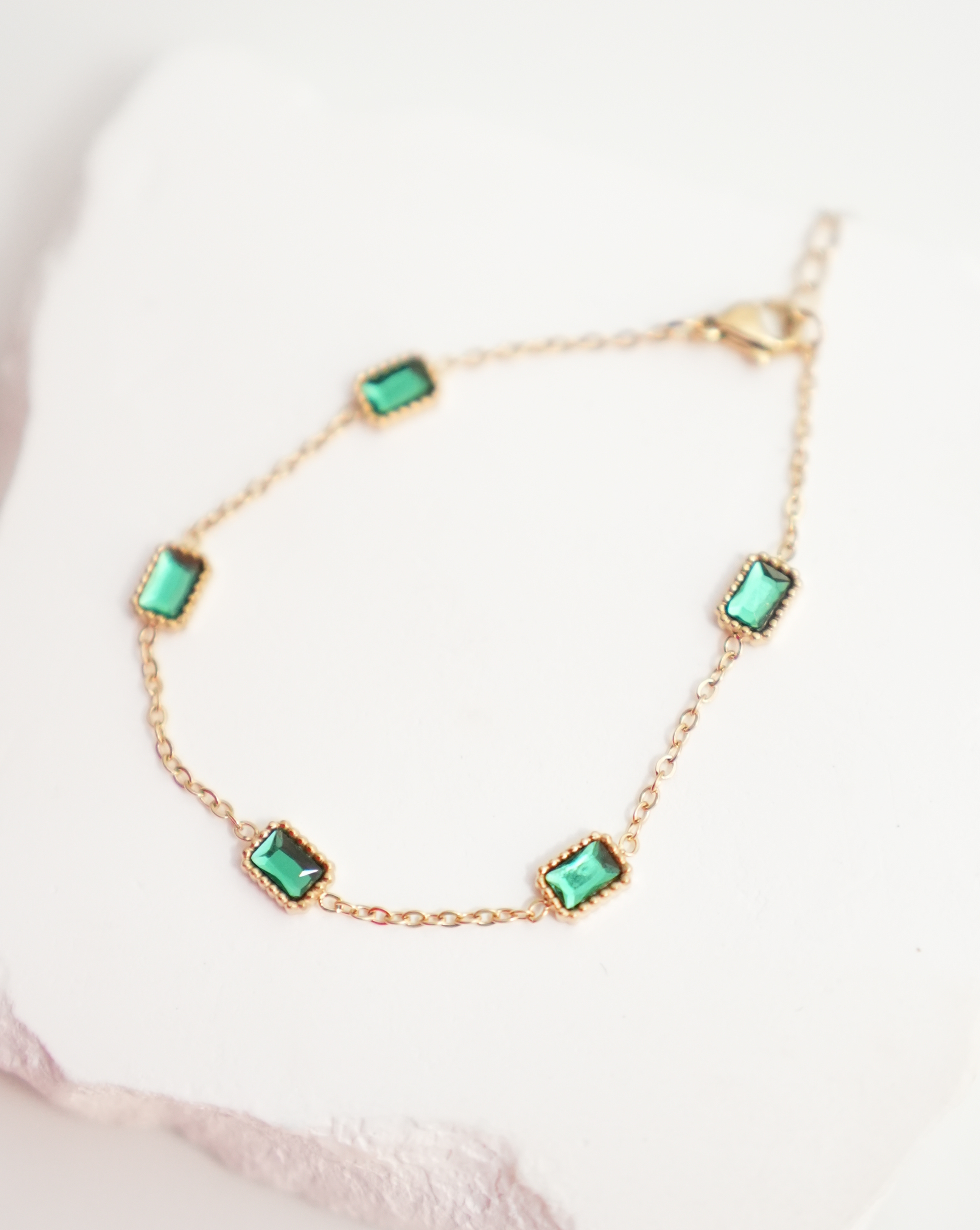 Green Cubic Zirconia Bracelet LUNAR VINES