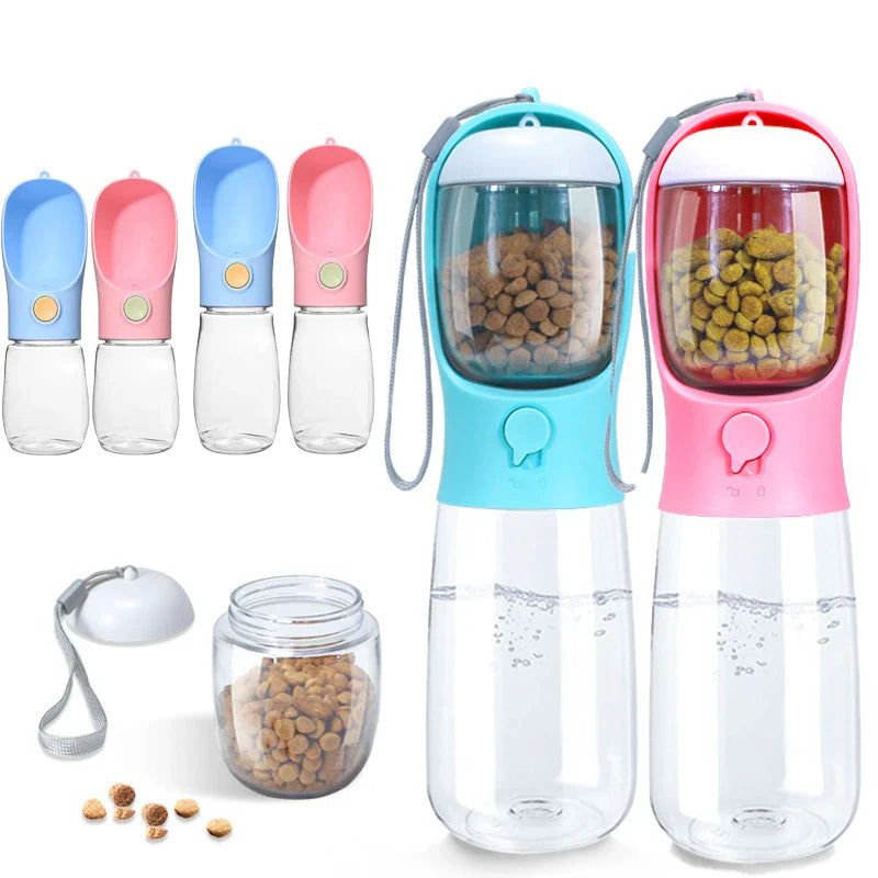 Portable Water Bottle For Dogs with Food Container ViralGalleria.com