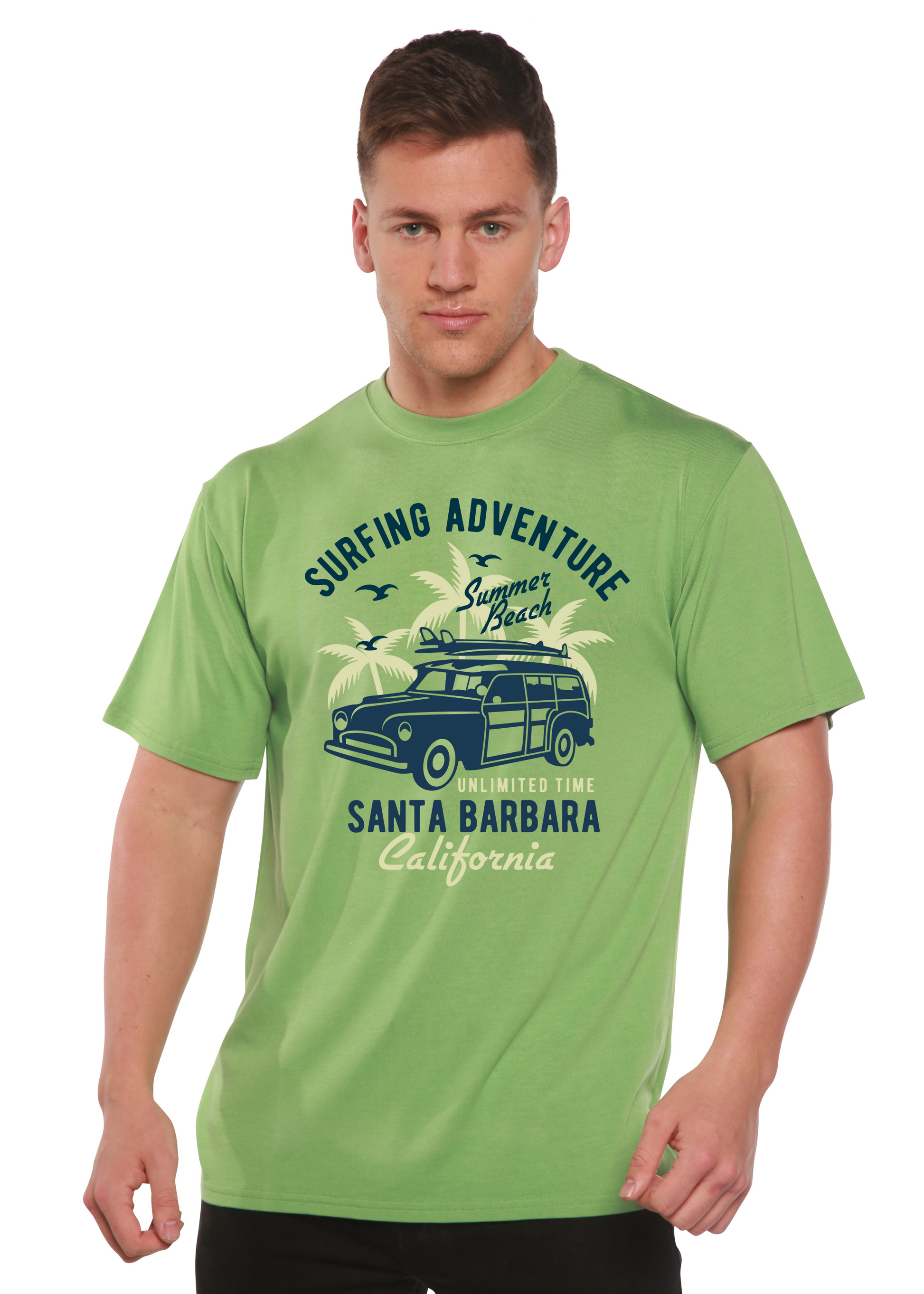 Surfing Adventure Spun Bamboo® Men's Bamboo Viscose/Organic Cotton Short Sleeve Graphic T-Shirt Spun Bamboo