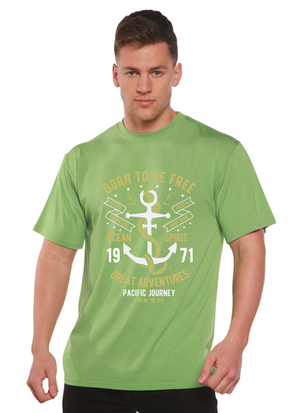 Born To Be Free Men's Bamboo Viscose/Organic Cotton Short Sleeve Graphic T-Shirt Spun Bamboo