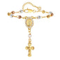 Tir-Color Rosary Cross Bead Charm Bracelet ViralGalleria.com