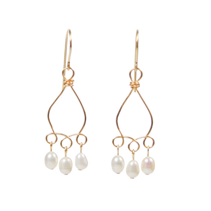 Looping Pearl Drop Earrings Emily Anne Designs LLC