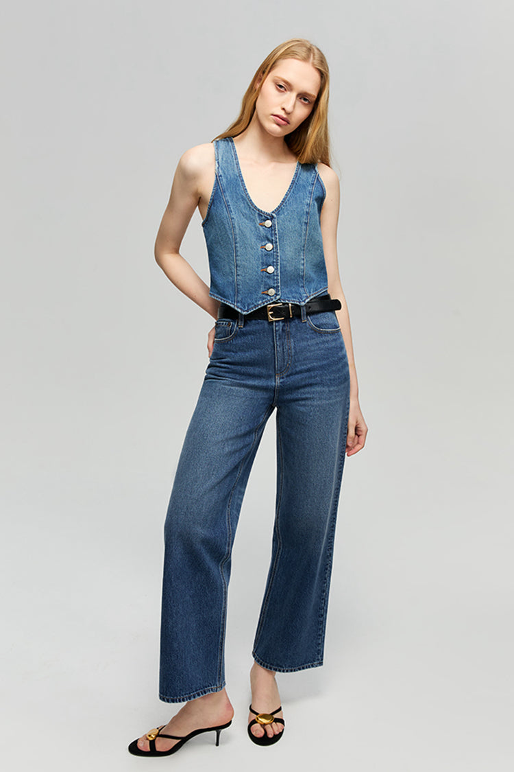 Blue Horizon Denim Vest HJ903 Hey Joanie