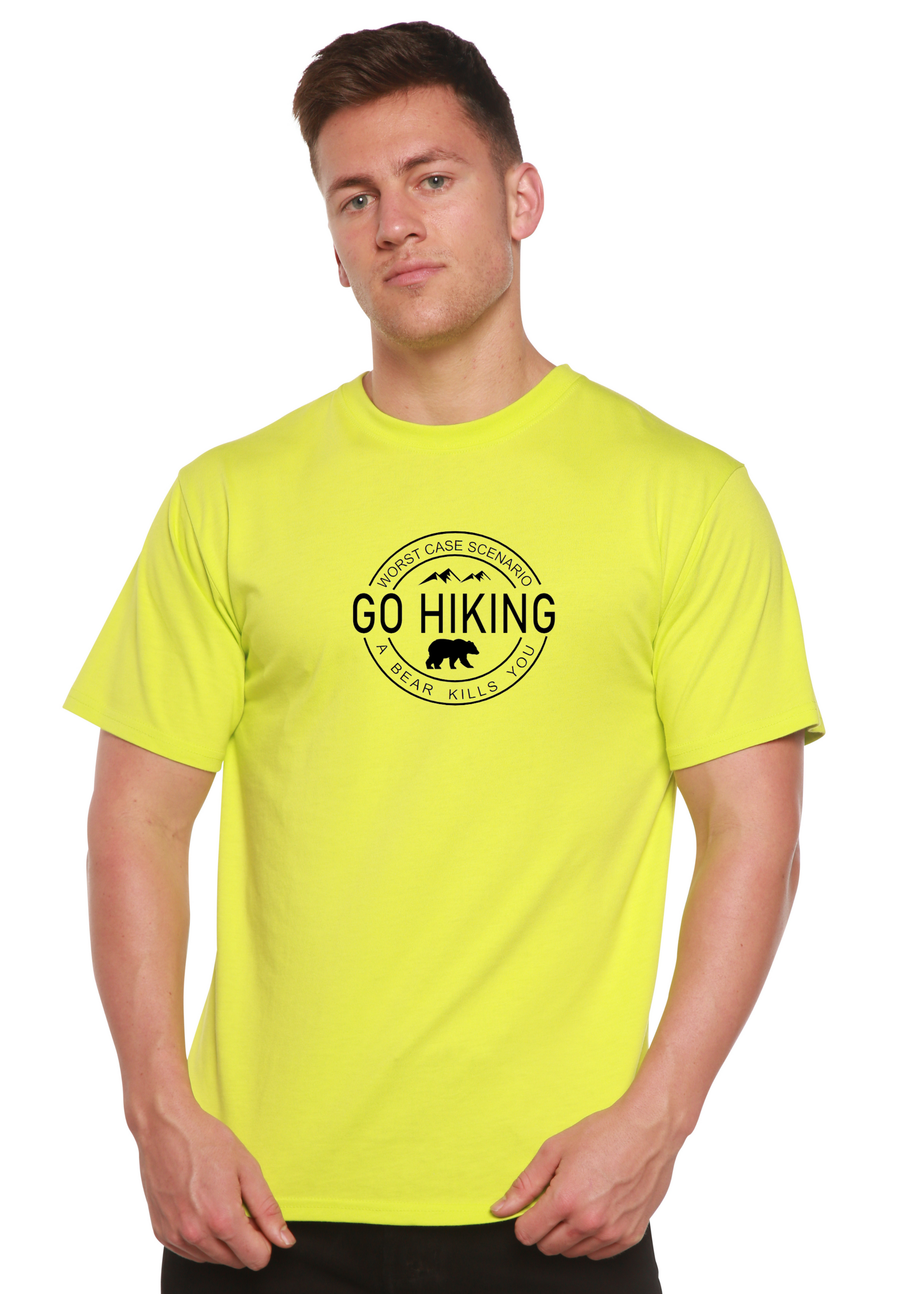 Go Hiking Men's Bamboo Viscose/Organic Cotton Short Sleeve Graphic T-Shirt Spun Bamboo