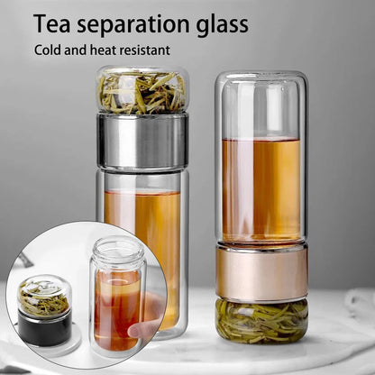 Double Wall Glass Tea Infuser Bottle ViralGalleria.com