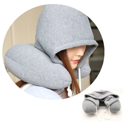 Hooded Travel Neck Pillow ViralGalleria.com