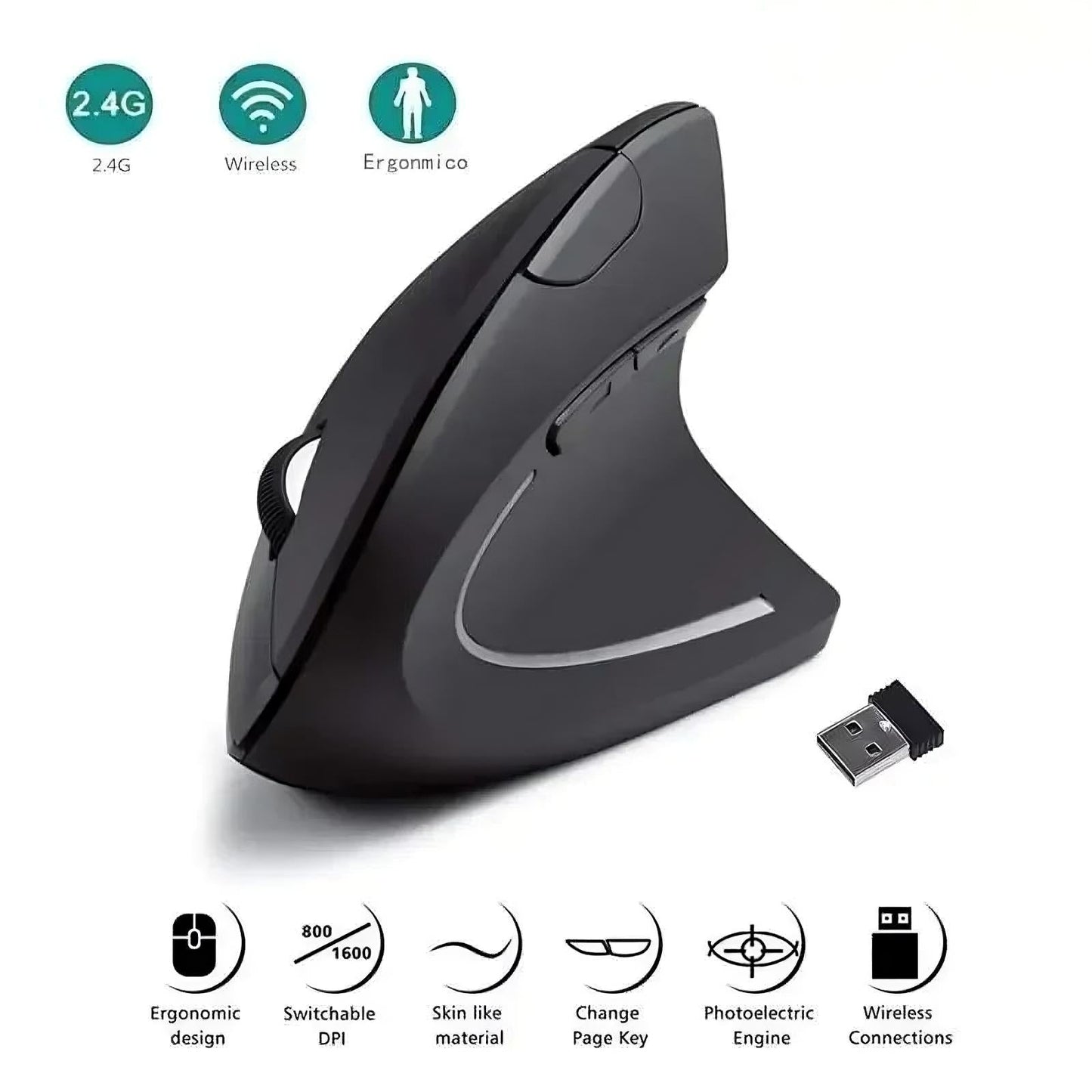Vertical Ergonomic Wireless Mouse ViralGalleria.com