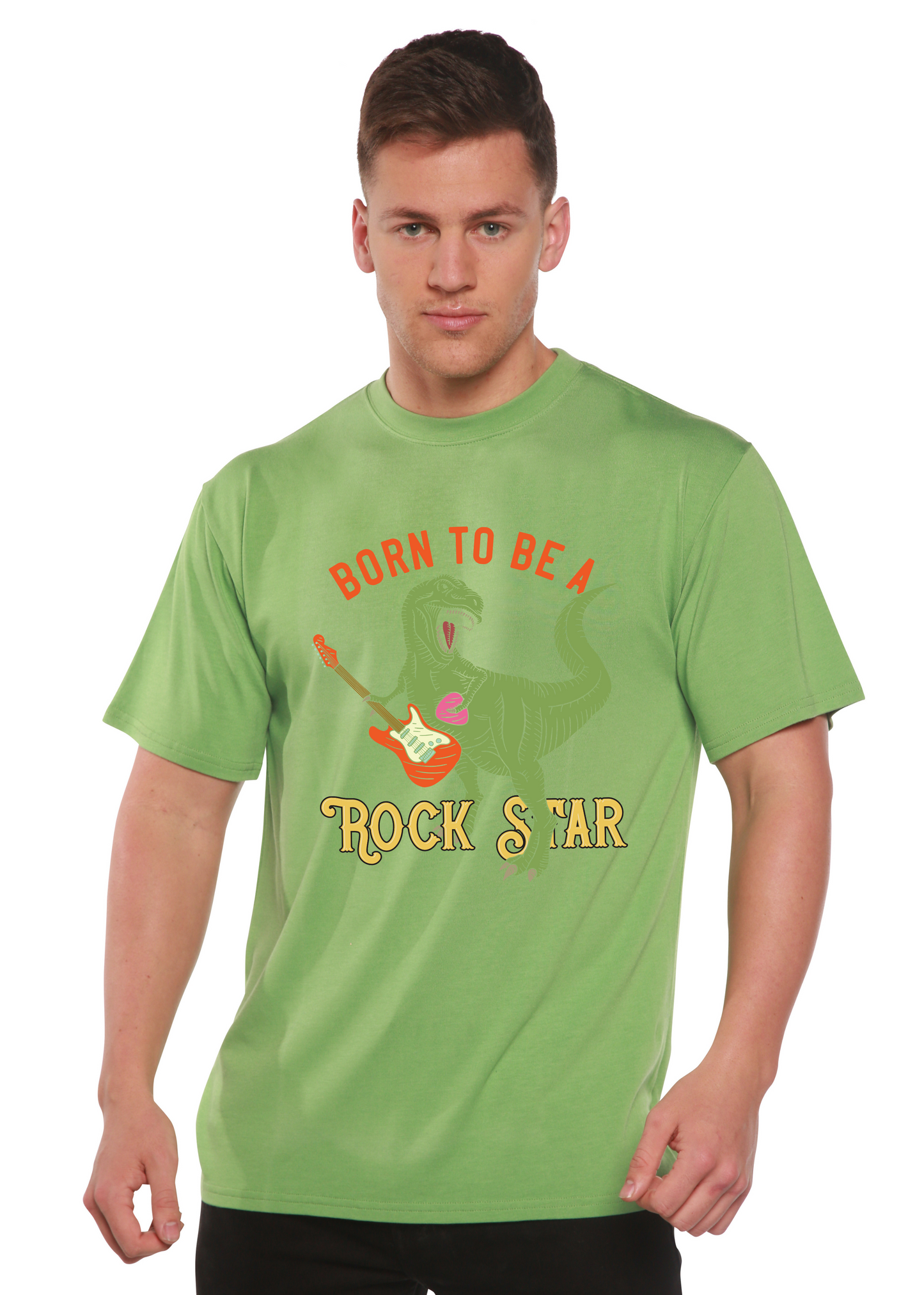 Born To Be A Rock Star Men's Bamboo Viscose/Organic Cotton Short Sleeve Graphic T-Shirt Spun Bamboo