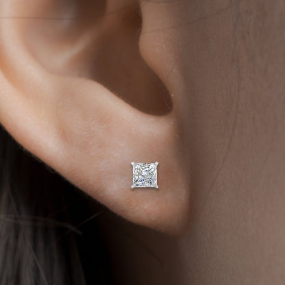 Princess Cut Diamond Stud Earring Fascinating Diamonds