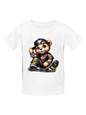 Boys Black Hat Teddy Bear Short Sleeve T-Shirt NicholesGifts