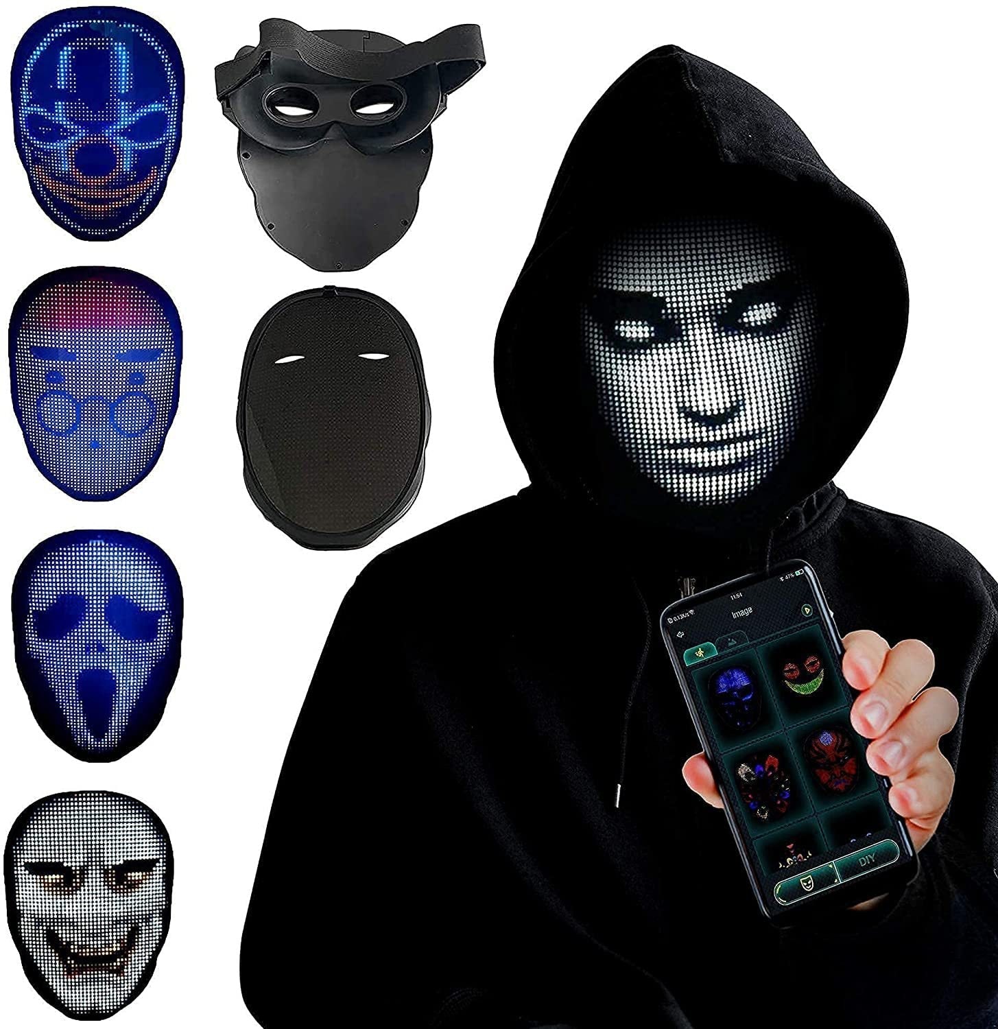 Full LED Face Mask for Halloween ViralGalleria.com