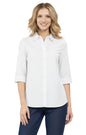 Womens Regular Fit 3/4 Sleeve Button Down Collared Camp Shirt TURTLE BAY APPAREL