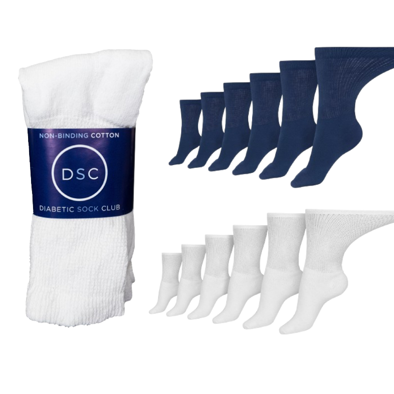 Women's Cotton Diabetic Crew Socks (6 Pair) DSC