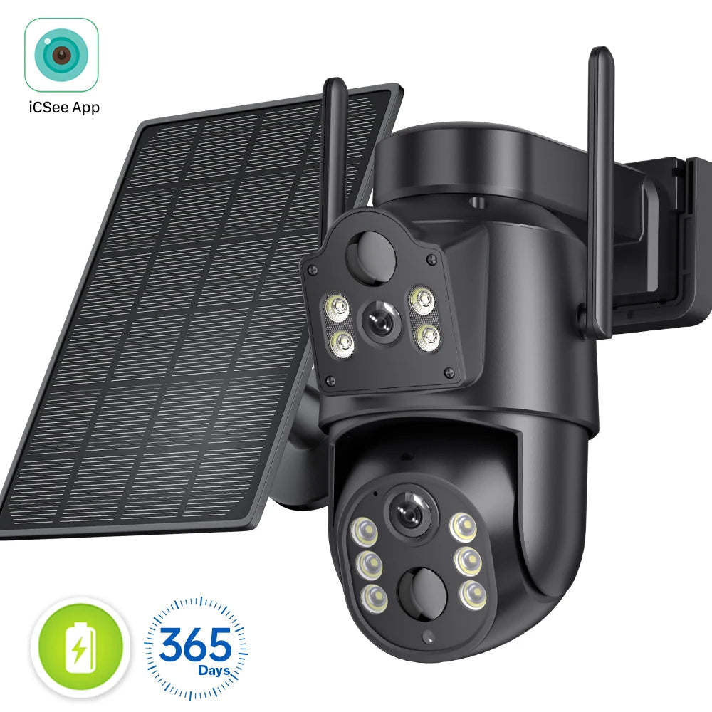 Dual Lens Solar Camera 4K WiFi Outdoor ViralGalleria.com