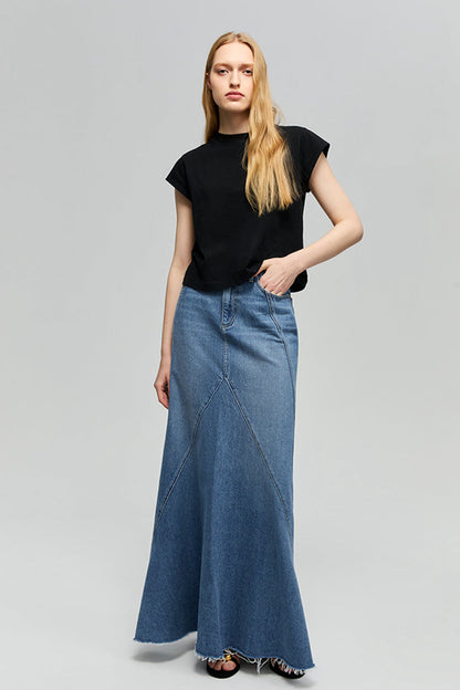 Ocean Wave Denim Skirt HJ821 Hey Joanie