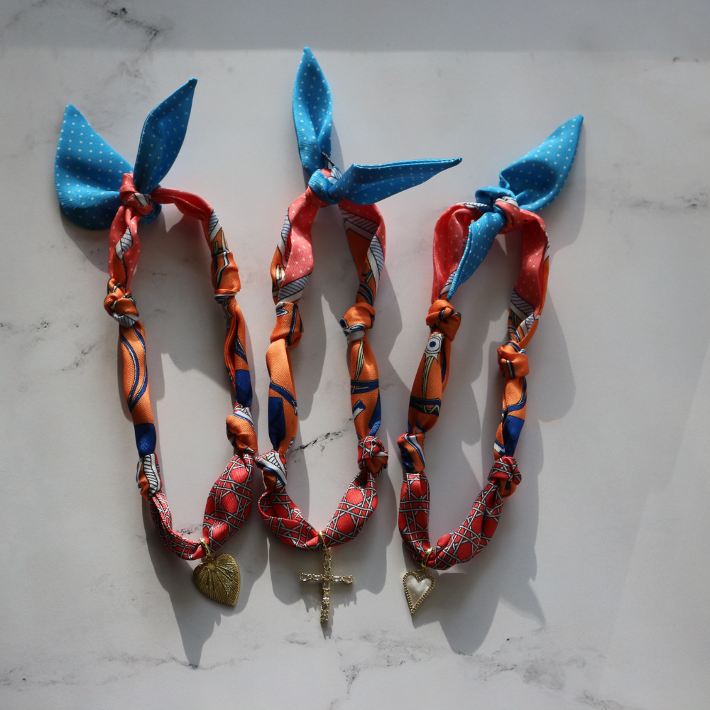 Scarf Necklace ~ Orange Deep South Originals