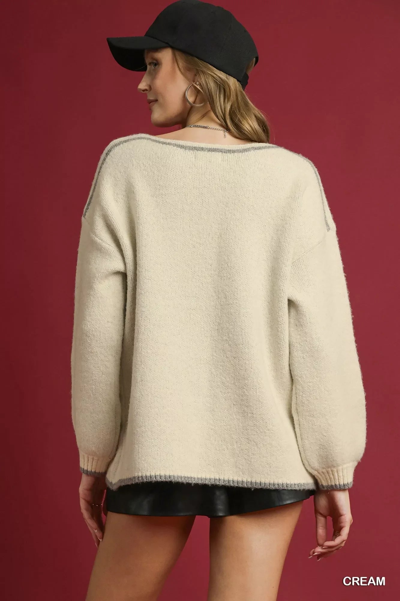 Umgee Floral Jacquard Knit Sweater West2East Surf
