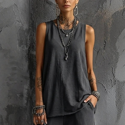 Women's Sleeveless Tank Top & Cropped Ankle Pants Set FitiqueFit