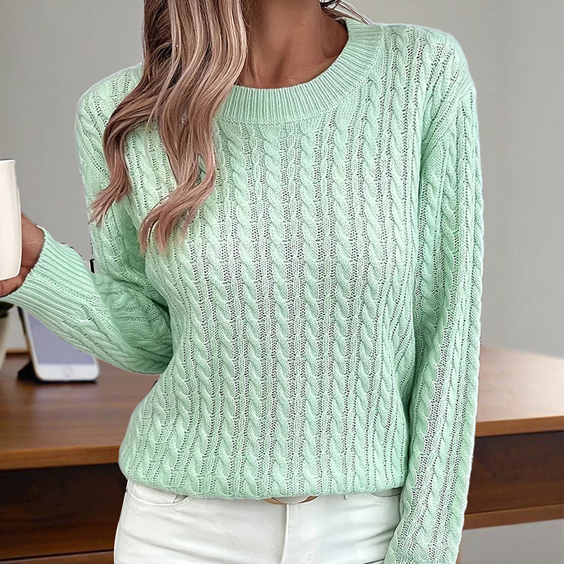 Women’s Textured Crew‑Neck Pullover Top FitiqueFit